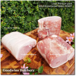 Pork Karbonat Has Luar SIRLOIN SKIN OFF frozen Local Premium STEAK 3/4" 2cm (price/pack 500g 2pcs)